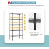 imageBestOffice Adjustable Wire Shelving Storage Shelves Heavy Duty Shelving Unit for Small Places Kitchen Garage Chrome 361454Black