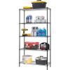 imageBestOffice Adjustable Wire Shelving Storage Shelves Heavy Duty Shelving Unit for Small Places Kitchen Garage Chrome 361454Black