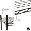 imageBestOffice Adjustable Wire Shelving Storage Shelves Heavy Duty Shelving Unit for Small Places Kitchen Garage Chrome 361454Black