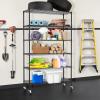 imageBestOffice Adjustable Wire Shelving Storage Shelves Heavy Duty Shelving Unit for Small Places Kitchen Garage Chrome 361454Black