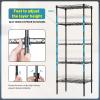 imageBestOffice Adjustable Wire Shelving Storage Shelves Heavy Duty Shelving Unit for Small Places Kitchen Garage Chrome 361454Black