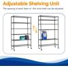 imageBestOffice Adjustable Wire Shelving Storage Shelves Heavy Duty Shelving Unit for Small Places Kitchen Garage Chrome 361454Black
