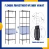 imageBestOffice Adjustable Wire Shelving Storage Shelves Heavy Duty Shelving Unit for Small Places Kitchen Garage Chrome 361454Black