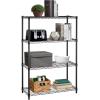 imageBestOffice Adjustable Wire Shelving Storage Shelves Heavy Duty Shelving Unit for Small Places Kitchen Garage Chrome 361454Black
