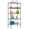 imageBestOffice Adjustable Wire Shelving Storage Shelves Heavy Duty Shelving Unit for Small Places Kitchen Garage Chrome 361454Black