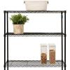 imageBestOffice Adjustable Wire Shelving Storage Shelves Heavy Duty Shelving Unit for Small Places Kitchen Garage Chrome 361454Black