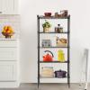 imageBestOffice Adjustable Wire Shelving Storage Shelves Heavy Duty Shelving Unit for Small Places Kitchen Garage Chrome 361454Black