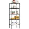 imageBestOffice Adjustable Wire Shelving Storage Shelves Heavy Duty Shelving Unit for Small Places Kitchen Garage Chrome 361454Black
