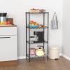 imageBestOffice Adjustable Wire Shelving Storage Shelves Heavy Duty Shelving Unit for Small Places Kitchen Garage Chrome 361454Black