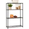 imageBestOffice Adjustable Wire Shelving Storage Shelves Heavy Duty Shelving Unit for Small Places Kitchen Garage Chrome 361454Black