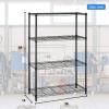 imageBestOffice Adjustable Wire Shelving Storage Shelves Heavy Duty Shelving Unit for Small Places Kitchen Garage Chrome 361454Black