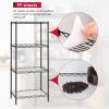 imageBestOffice Adjustable Wire Shelving Storage Shelves Heavy Duty Shelving Unit for Small Places Kitchen Garage Chrome 361454Black