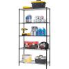imageBestOffice Adjustable Wire Shelving Storage Shelves Heavy Duty Shelving Unit for Small Places Kitchen Garage Chrome 361454Black