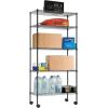 imageBestOffice Adjustable Wire Shelving Storage Shelves Heavy Duty Shelving Unit for Small Places Kitchen Garage Chrome 361454Black