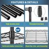 imageBestOffice Adjustable Wire Shelving Storage Shelves Heavy Duty Shelving Unit for Small Places Kitchen Garage Chrome 361454Black
