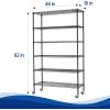 imageBestOffice Adjustable Wire Shelving Storage Shelves Heavy Duty Shelving Unit for Small Places Kitchen Garage Chrome 361454Black