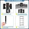 imageBestOffice Adjustable Wire Shelving Storage Shelves Heavy Duty Shelving Unit for Small Places Kitchen Garage Chrome 361454Black