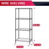 imageBestOffice Adjustable Wire Shelving Storage Shelves Heavy Duty Shelving Unit for Small Places Kitchen Garage Chrome 361454Black