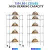 imageBestOffice Adjustable Wire Shelving Storage Shelves Heavy Duty Shelving Unit for Small Places Kitchen Garage Chrome 361454Chrome
