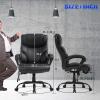 imageBestOffice Big and Tall Office Chair 400lbs Heavy Duty Metal Base Ergonomic Massage Desk Chair with Lumbar Support Arms High Back PU Leather Executive Task Computer Chair for Home Office30D x 28W x 48H