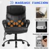 imageBestOffice Big and Tall Office Chair 400lbs Heavy Duty Metal Base Ergonomic Massage Desk Chair with Lumbar Support Arms High Back PU Leather Executive Task Computer Chair for Home Office30D x 28W x 48H