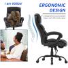 imageBestOffice Big and Tall Office Chair 400lbs Heavy Duty Metal Base Ergonomic Massage Desk Chair with Lumbar Support Arms High Back PU Leather Executive Task Computer Chair for Home Office30D x 28W x 48H