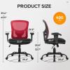 imageBestOffice Big and Tall Office Chair 500lbs Desk Chair Mesh Computer Chair with Lumbar Support Wide Seat High Back Task Executive Ergonomic Chair for Home Office BlackRed