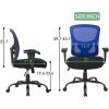imageBestOffice Big and Tall Office Chair 500lbs Desk Chair Mesh Computer Chair with Lumbar Support Wide Seat High Back Task Executive Ergonomic Chair for Home Office BlackBlue