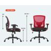 imageBestOffice Big and Tall Office Chair 500lbs Desk Chair Mesh Computer Chair with Lumbar Support Wide Seat High Back Task Executive Ergonomic Chair for Home Office BlackRose Red