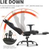 imageBestOffice Ergonomic Office PC Gaming Desk Chair Executive PU Leather Computer Lumbar Support with Footrest Modern Task Rolling Swivel Chair for Women MenWhiteBlack