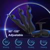 imageBestOffice Ergonomic Office PC Gaming Desk Chair Executive PU Leather Computer Lumbar Support with Footrest Modern Task Rolling Swivel Chair for Women MenWhiteBlue