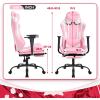 imageBestOffice Ergonomic Office PC Gaming Desk Chair Executive PU Leather Computer Lumbar Support with Footrest Modern Task Rolling Swivel Chair for Women MenWhitePink