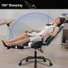 imageBestOffice Ergonomic Office PC Gaming Desk Chair Executive PU Leather Computer Lumbar Support with Footrest Modern Task Rolling Swivel Chair for Women MenWhiteWhite