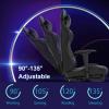 imageBestOffice Ergonomic Office PC Gaming Desk Chair Executive PU Leather Computer Lumbar Support with Footrest Modern Task Rolling Swivel Chair for Women MenWhiteGrey