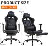 imageBestOffice Ergonomic Office PC Gaming Desk Chair Executive PU Leather Computer Lumbar Support with Footrest Modern Task Rolling Swivel Chair for Women MenWhiteBlack