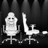 imageBestOffice Ergonomic Office PC Gaming Desk Chair Executive PU Leather Computer Lumbar Support with Footrest Modern Task Rolling Swivel Chair for Women MenWhiteWhite
