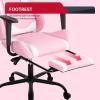 imageBestOffice Ergonomic Office PC Gaming Desk Chair Executive PU Leather Computer Lumbar Support with Footrest Modern Task Rolling Swivel Chair for Women MenWhitePink