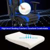 imageBestOffice Ergonomic Office PC Gaming Desk Chair Executive PU Leather Computer Lumbar Support with Footrest Modern Task Rolling Swivel Chair for Women MenWhiteBlue