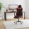 imageBestOffice Ergonomic Office PC Gaming Desk Chair Executive PU Leather Computer Lumbar Support with Footrest Modern Task Rolling Swivel Chair for Women MenWhiteRed