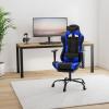 imageBestOffice Ergonomic Office PC Gaming Desk Chair Executive PU Leather Computer Lumbar Support with Footrest Modern Task Rolling Swivel Chair for Women MenWhiteBlue