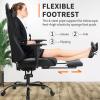 imageBestOffice Ergonomic Office PC Gaming Desk Chair Executive PU Leather Computer Lumbar Support with Footrest Modern Task Rolling Swivel Chair for Women MenWhiteBlack