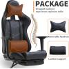 imageBestOffice Ergonomic Office PC Gaming Desk Chair Executive PU Leather Computer Lumbar Support with Footrest Modern Task Rolling Swivel Chair for Women MenWhiteBlack