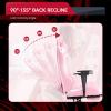 imageBestOffice Ergonomic Office PC Gaming Desk Chair Executive PU Leather Computer Lumbar Support with Footrest Modern Task Rolling Swivel Chair for Women MenWhitePink