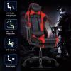 imageBestOffice Ergonomic Office PC Gaming Desk Chair Executive PU Leather Computer Lumbar Support with Footrest Modern Task Rolling Swivel Chair for Women MenWhiteRed