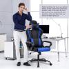 imageBestOffice HighBack Gaming Chair PC Office Chair Computer Racing Chair PU Desk Task Chair Ergonomic Executive Swivel Rolling Chair with Lumbar Support for Back Pain Women MenWhiteBlue