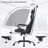 imageBestOffice HighBack Gaming Chair PC Office Chair Computer Racing Chair PU Desk Task Chair Ergonomic Executive Swivel Rolling Chair with Lumbar Support for Back Pain Women MenWhiteBlack