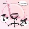imageBestOffice HighBack Gaming Chair PC Office Chair Computer Racing Chair PU Desk Task Chair Ergonomic Executive Swivel Rolling Chair with Lumbar Support for Back Pain Women MenWhitePink
