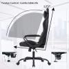 imageBestOffice HighBack Gaming Chair PC Office Chair Computer Racing Chair PU Desk Task Chair Ergonomic Executive Swivel Rolling Chair with Lumbar Support for Back Pain Women MenWhiteGrey