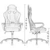 imageBestOffice HighBack Gaming Chair PC Office Chair Computer Racing Chair PU Desk Task Chair Ergonomic Executive Swivel Rolling Chair with Lumbar Support for Back Pain Women MenWhiteGrey