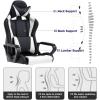 imageBestOffice HighBack Gaming Chair PC Office Chair Computer Racing Chair PU Desk Task Chair Ergonomic Executive Swivel Rolling Chair with Lumbar Support for Back Pain Women MenWhiteWhite